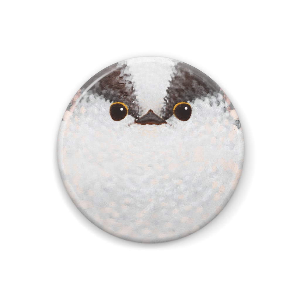 エナガ【まるい鳥の缶バッチ】