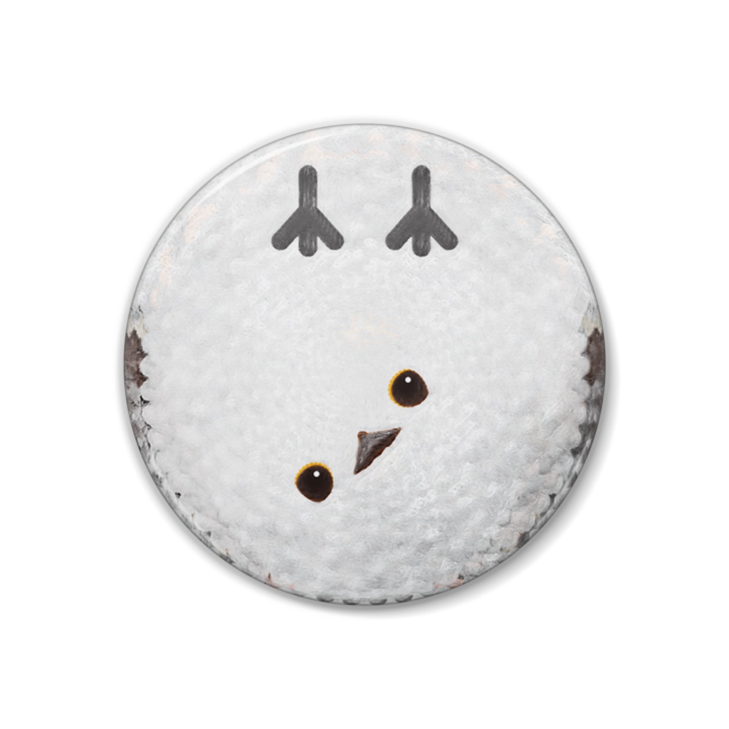 ころころシマエナガ【まるい鳥の缶バッチ】