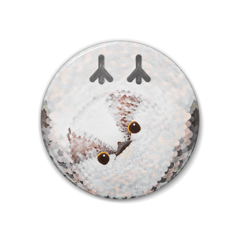 ころころチバエナガ【まるい鳥の缶バッチ】