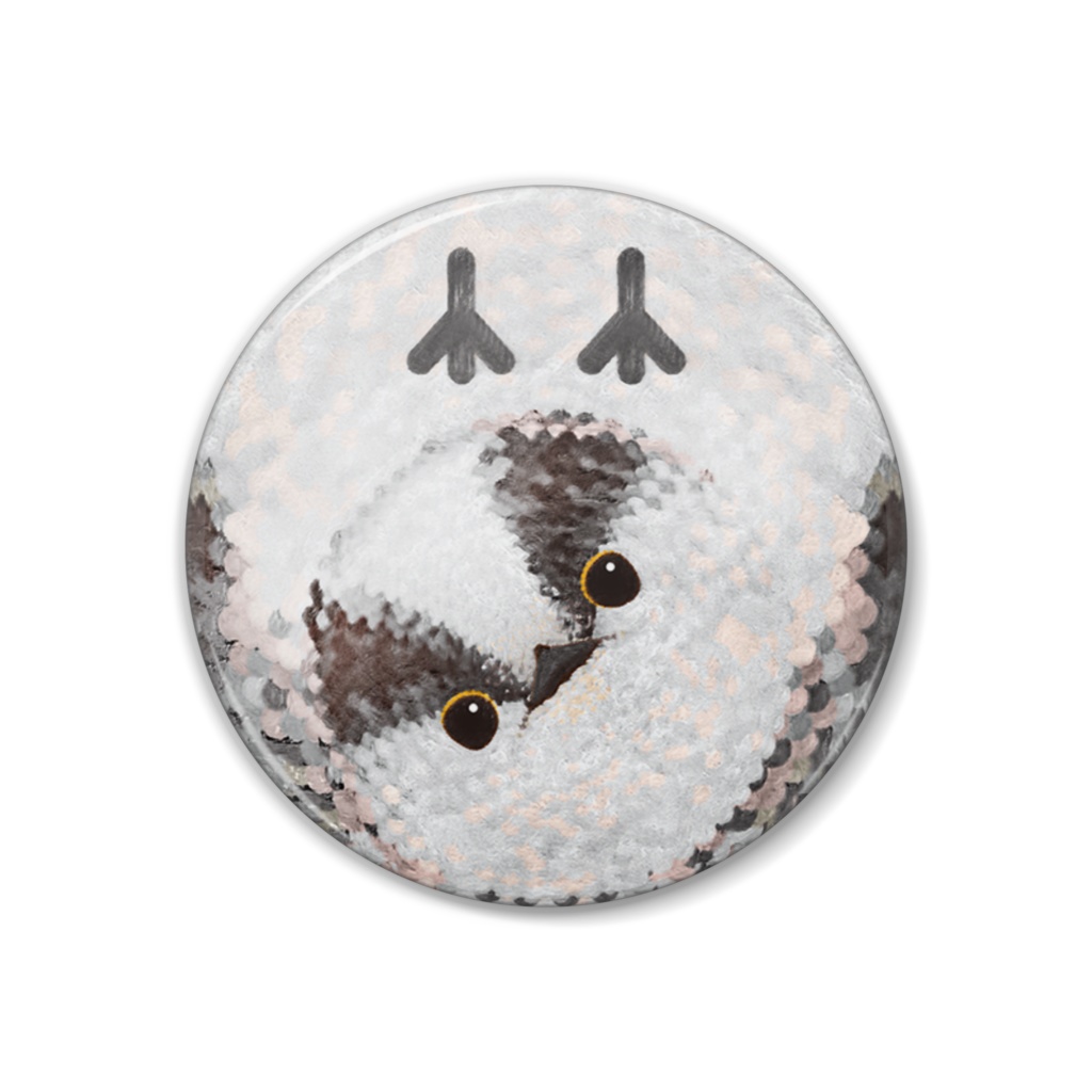 ころころエナガ【まるい鳥の缶バッチ】