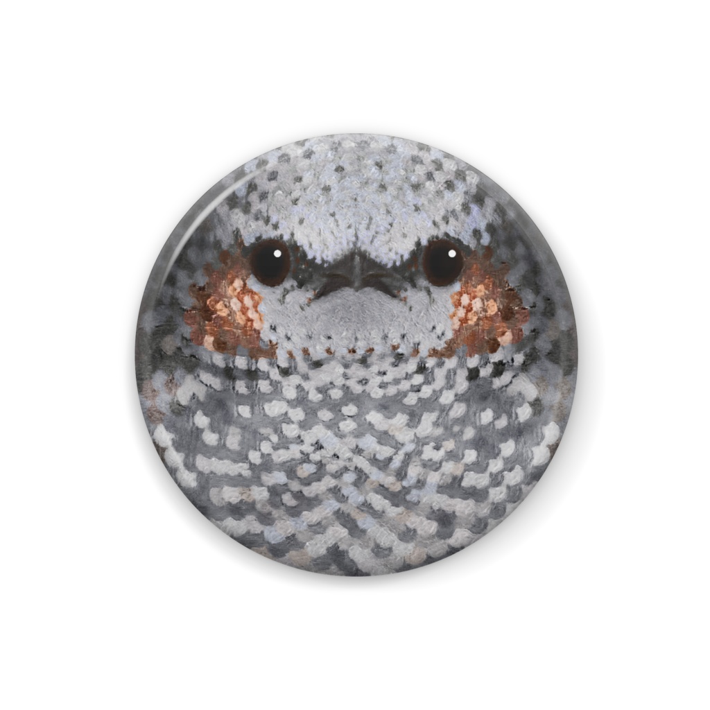 ヒヨドリ【野鳥のフェルト風な缶バッチ】