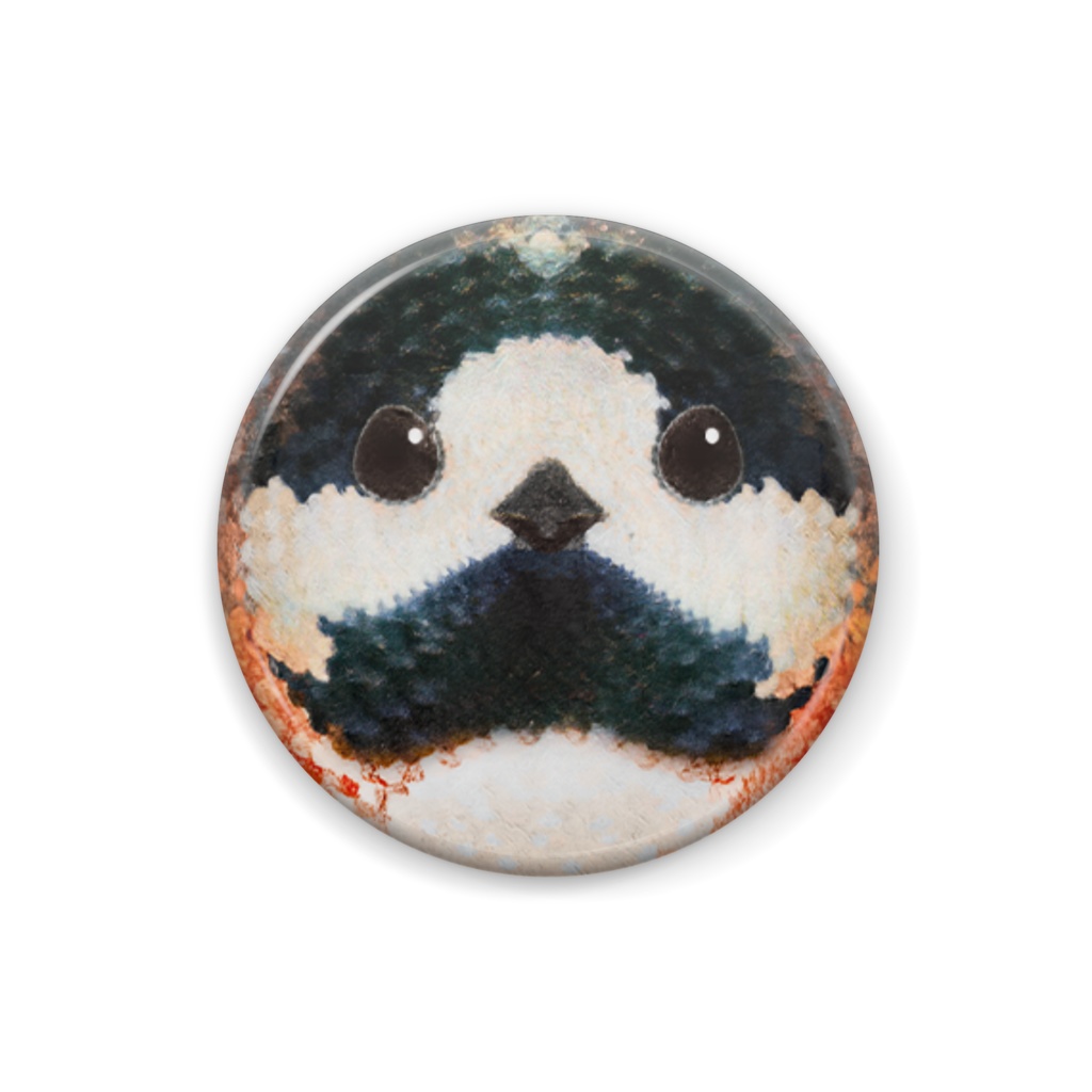 ヤマガラ【まるい鳥の顔の缶バッチ】スズメ目シジュウカラ科