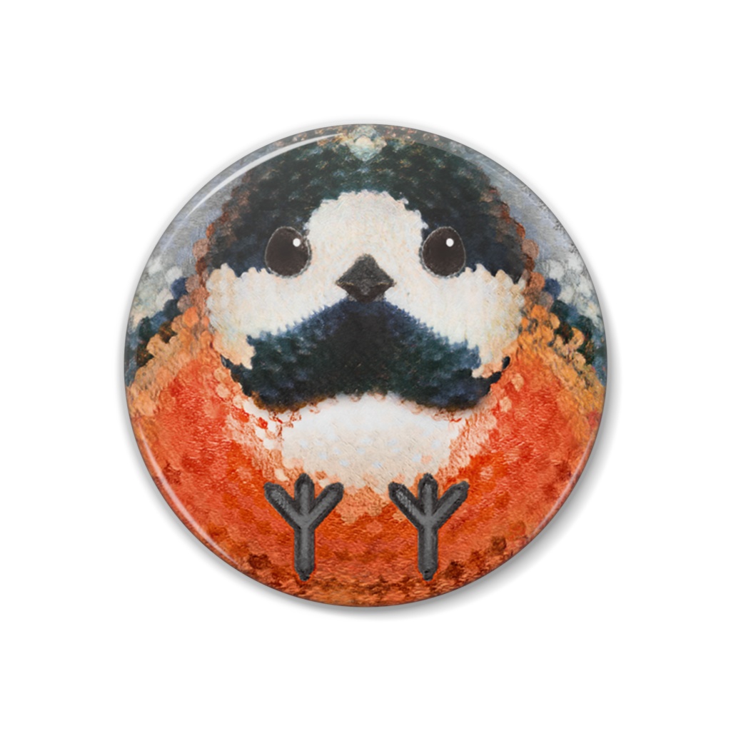 ヤマガラ【まるい鳥の缶バッチ】スズメ目シジュウカラ科