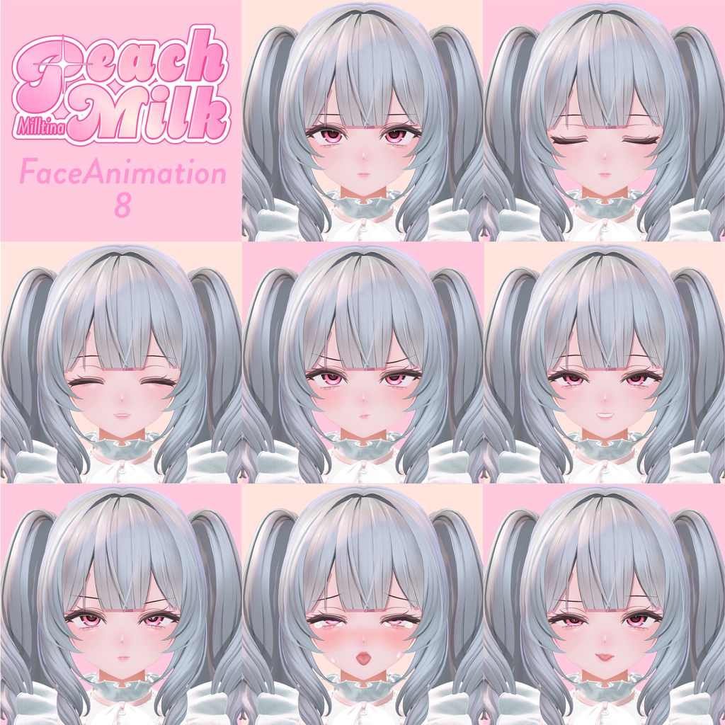 【Milltina専用】 ✧PeachMilk✧ MakeUP+FaceAnm+PoseAnim+Brendshape