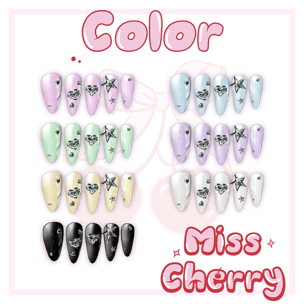 『5アバター対応』🍒 Bling Bling nail01 🍒 キラキラネイル【MA対応】