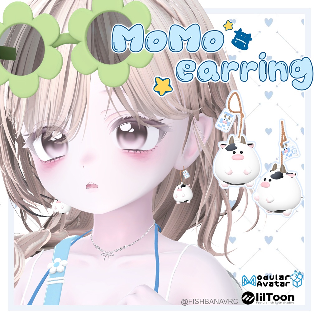 🐮セール中🐮12アバター対応🐮MOMO earring🐮モモイヤリング【MA対応】