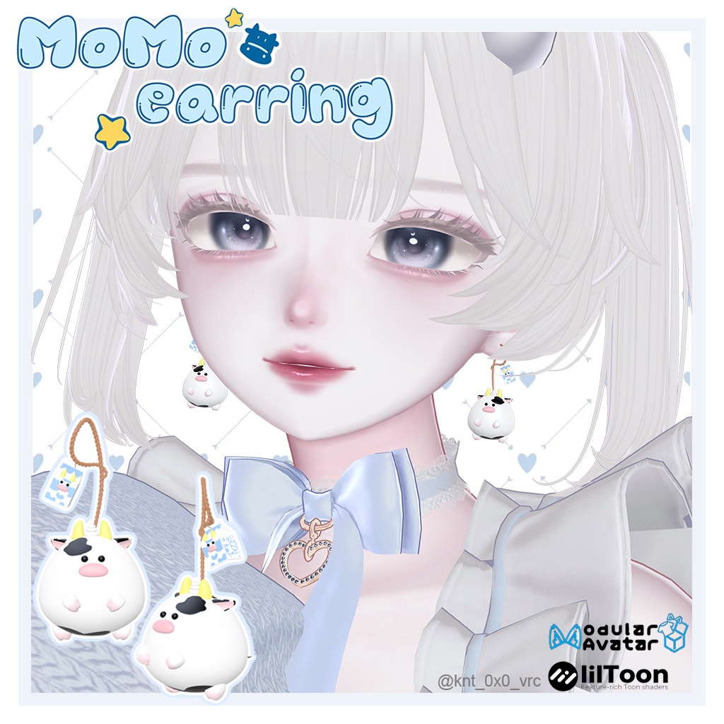 🐮12アバター対応🐮MOMO earring🐮モモイヤリング【MA対応】
