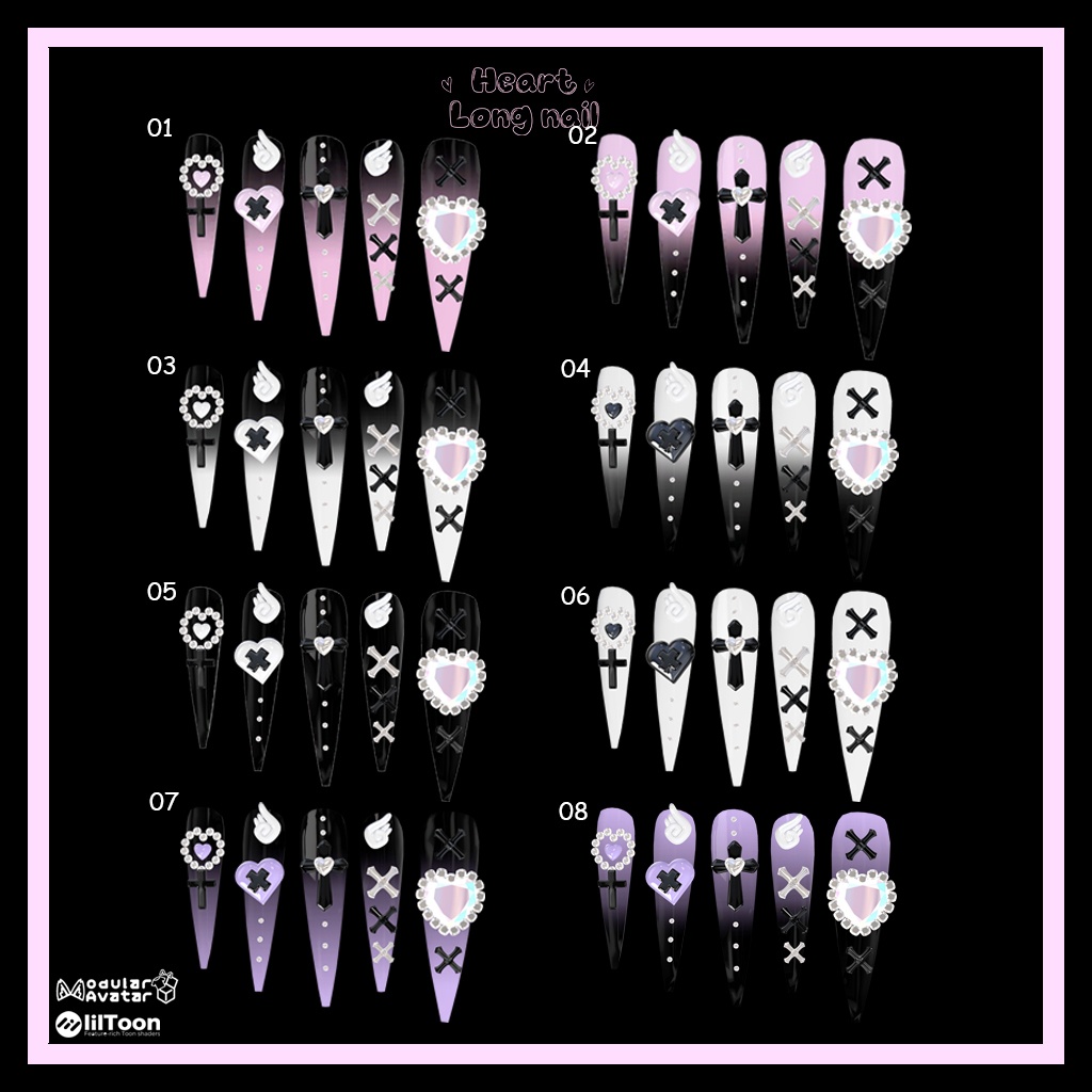 セール中♡10アバター対応♡ Heart long Nail ♡MA対応♡