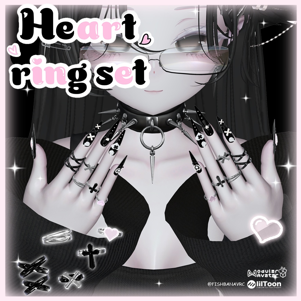 ♡一週間限定セール♡ 10アバター対応♡ Heart ring set ♡MA対応♡