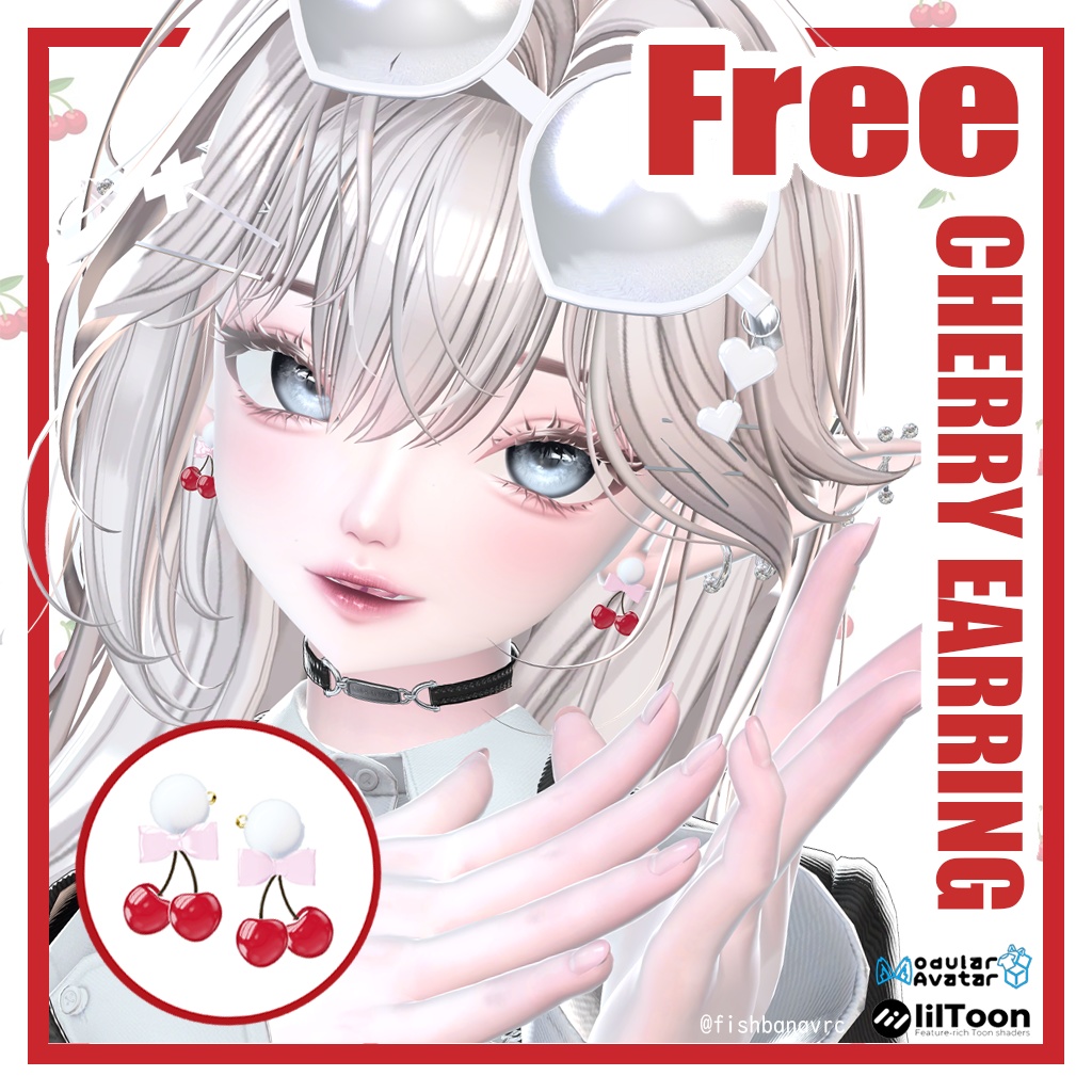 ♡ 無料配布free ♡ cherry earring ♥500フォロー記念!!! ♥