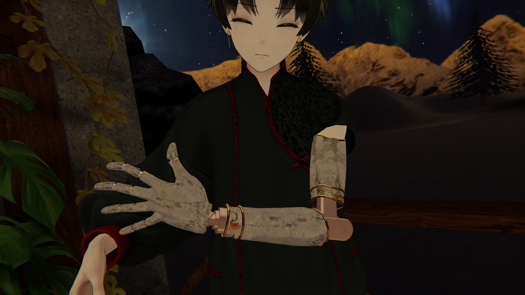 {kalne用} 大理石と金の機械義手 - Celestial Marble Arm【+Head対応】