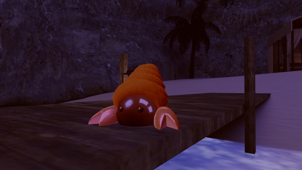 ヤドカリパン~チョココロネモチーフ~ - 可愛いパンの3Dアバター小物(ペット追従ギミック追加予定)