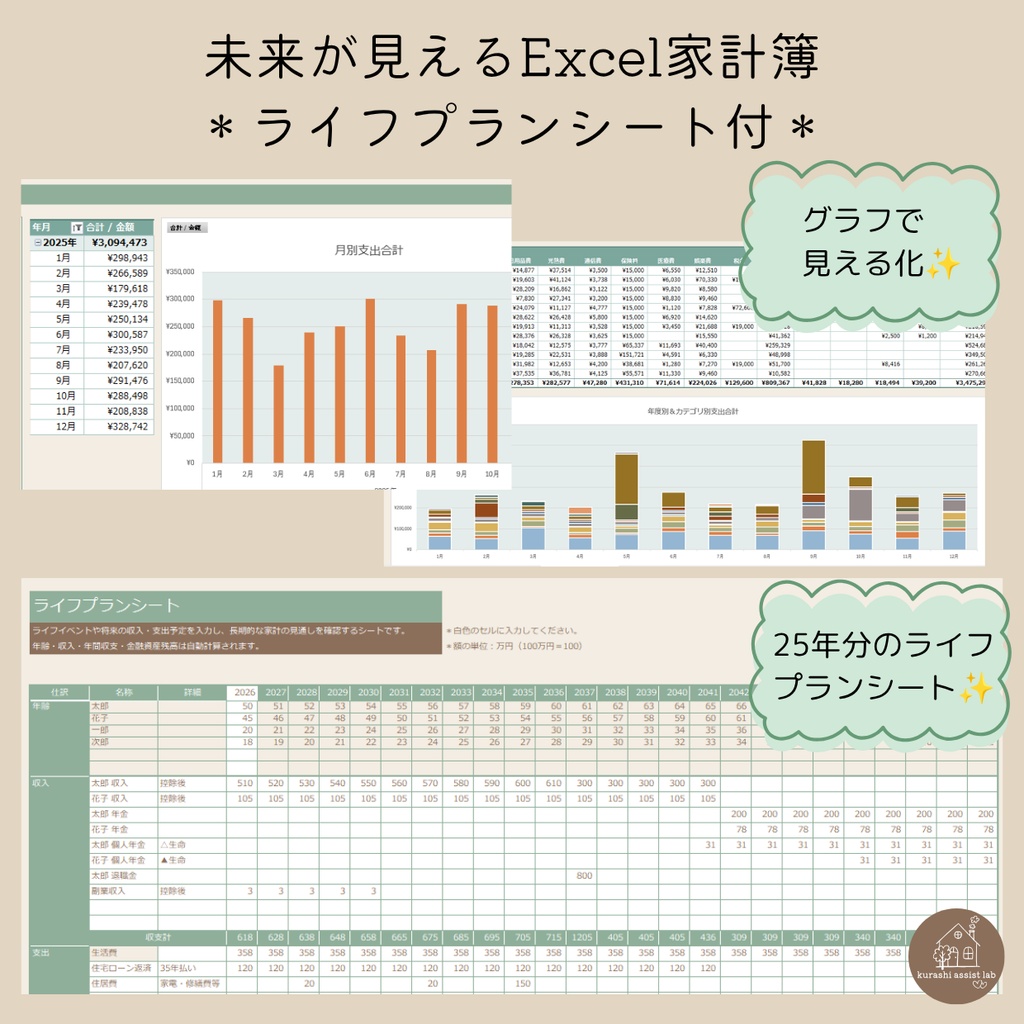 未来が見えるExcel家計簿