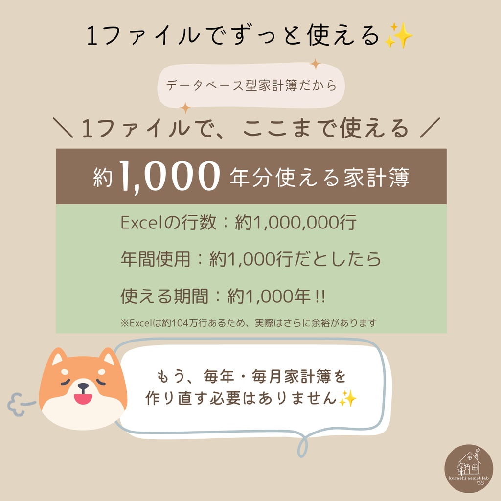 らくらく入力Excel家計簿
