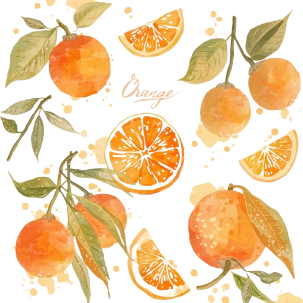 水彩画風・アンティーク 果物クリップアート 10点セット(PNG形式)