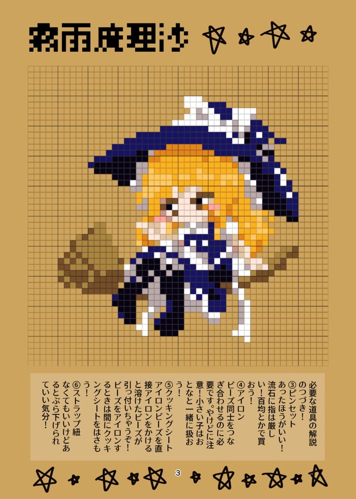 河童のアイロンビーズアート事変&アイロンビーズ作製要領書