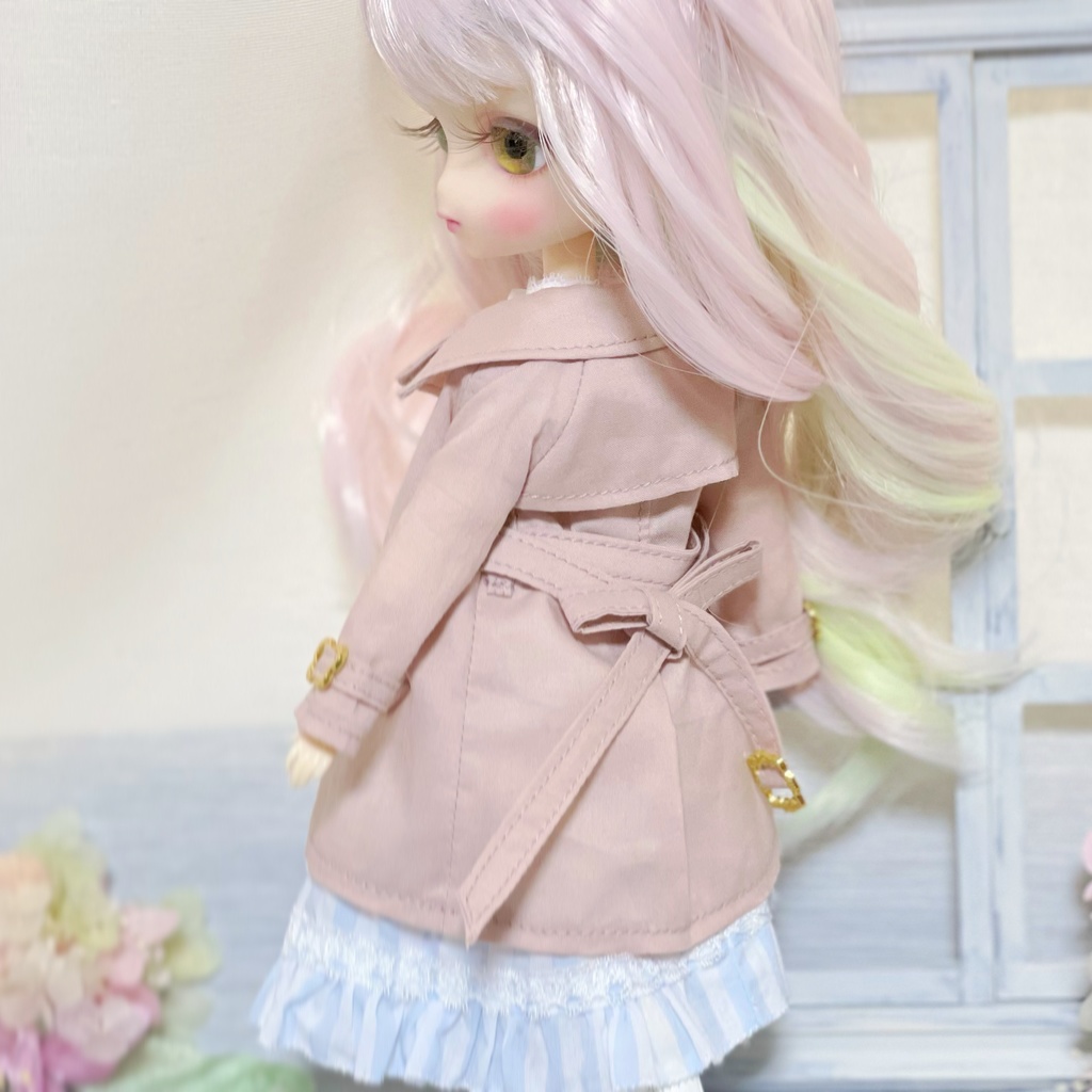 ハルモニアブルーム *お洋服*いちごミルクなトレンチコートセット