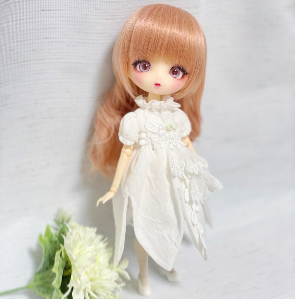 ハルモニアブルーム*お洋服*白いお花ドレスセット*ショート