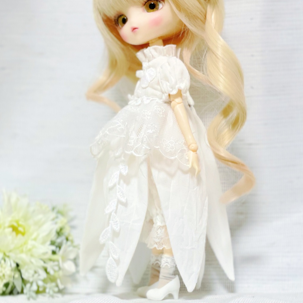 ハルモニアブルーム*お洋服*白いお花ドレスセット*ロング