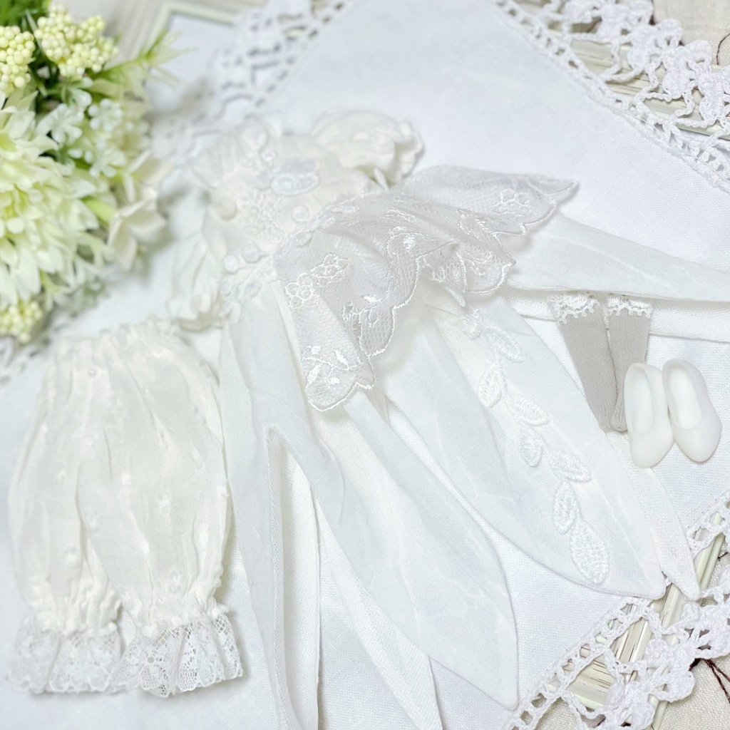 ハルモニアブルーム*お洋服*白いお花ドレスセット*ロング