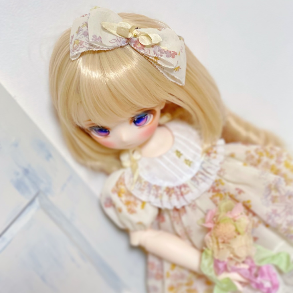 Kumakoちゃん 1/4ドール *お洋服* シフォンワンピースセット *サーモンピンク /Puyoodoll