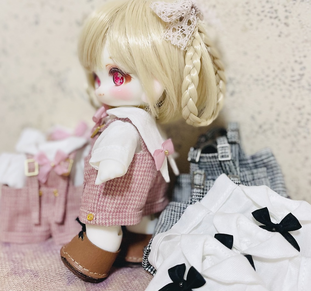 子犬わたあめちゃん ‪☆ ねこちゃんセーラー＆サロペットセット