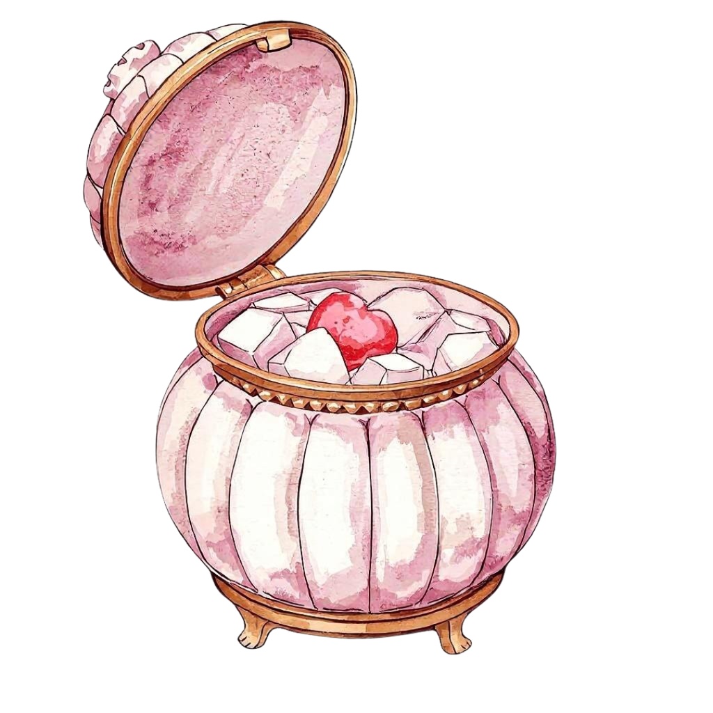 水彩ピンクのアンティーク・ティータイム クリップアート15点セット|PNG背景透過