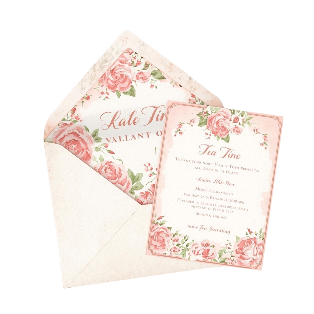 水彩ピンクのアンティーク・ティータイム クリップアート15点セット|PNG背景透過