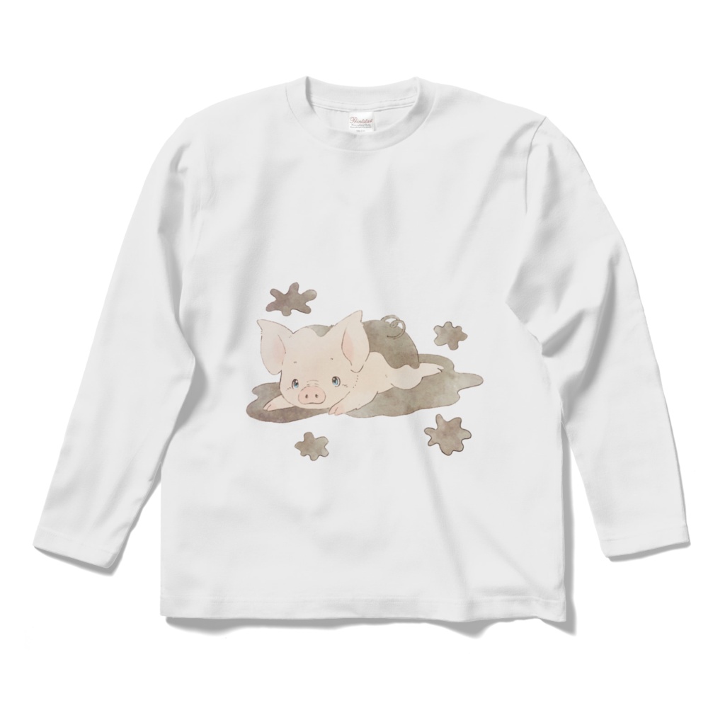 どろんこぶたさんのロングスリーブTシャツ