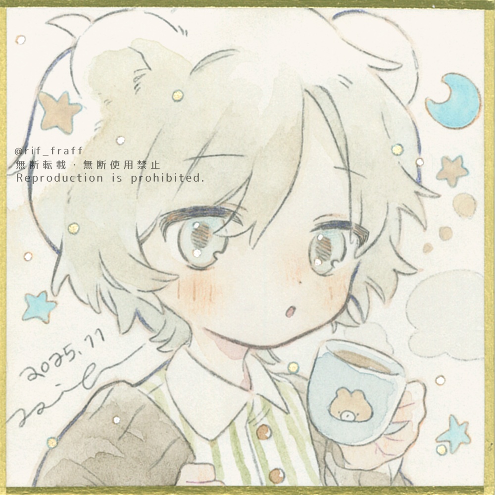 ミニ色紙【おやすみ】⑤~⑧