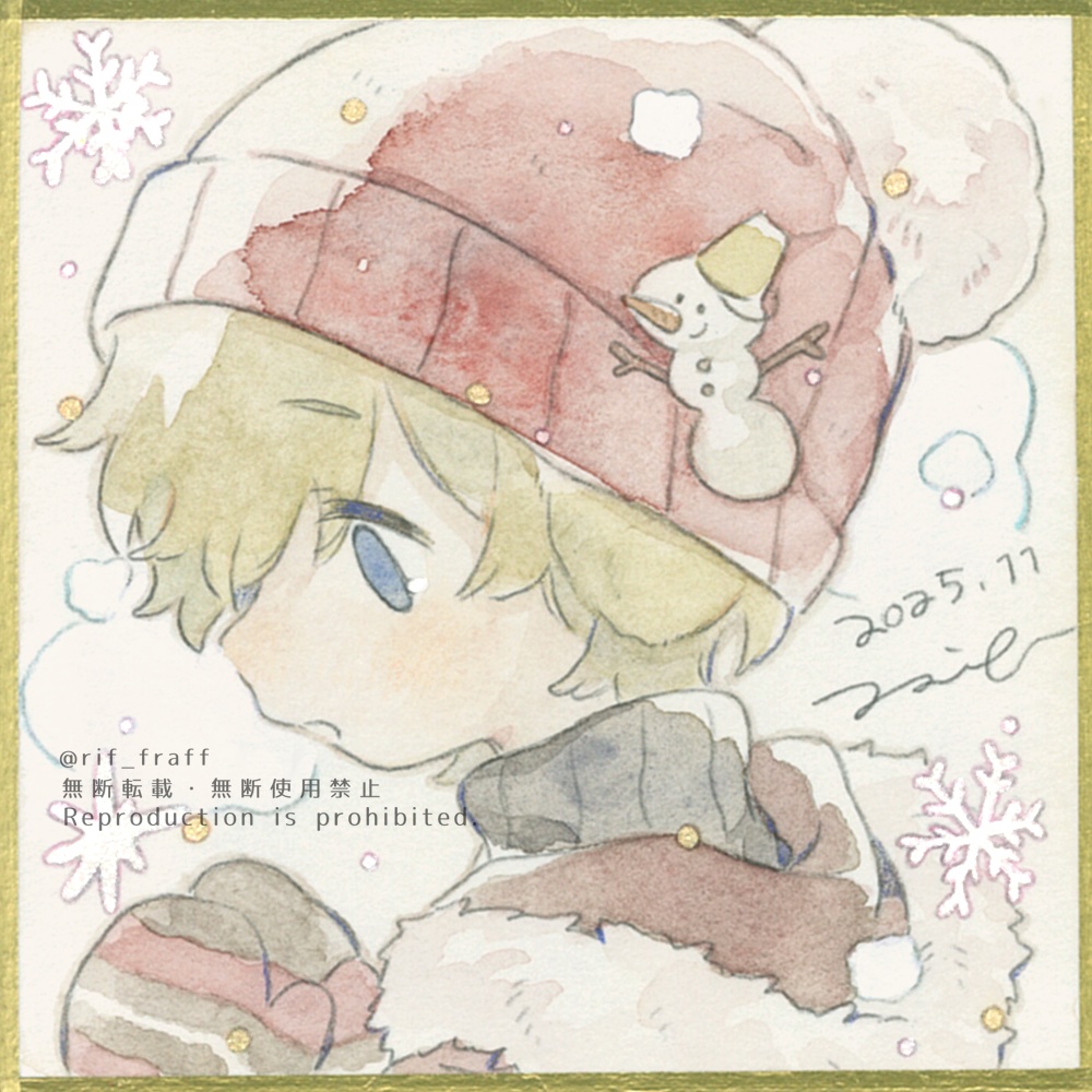 ミニ色紙【雪だるま】①~④