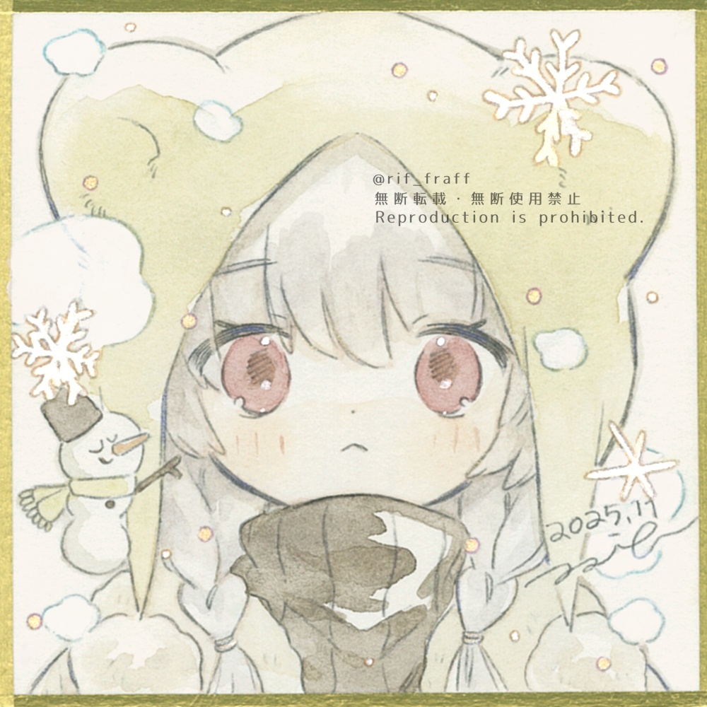 ミニ色紙【雪だるま】①~④