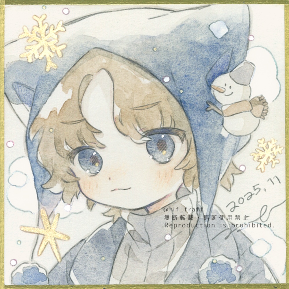 ミニ色紙【雪だるま】①~④