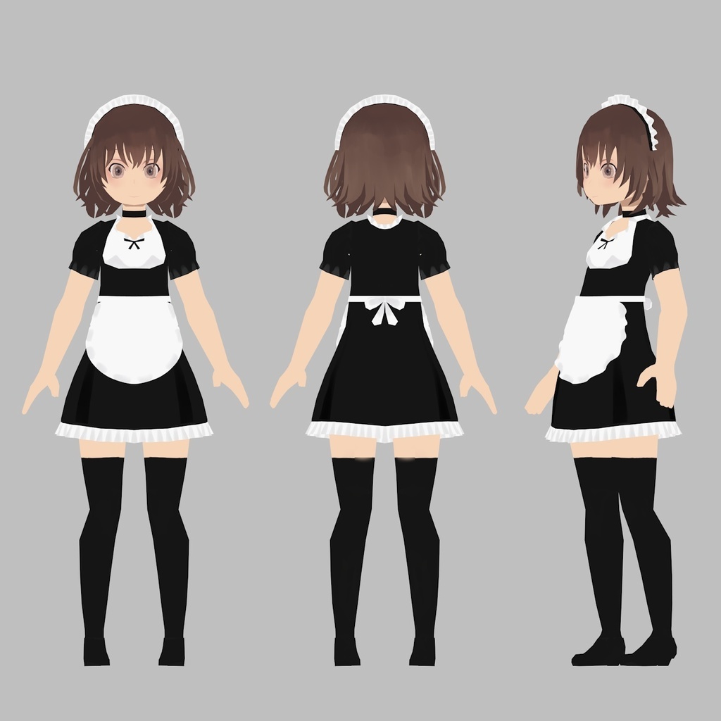 ローポリゴンキャラクターモデル メイド服 Nuruwo Cgmodel Booth