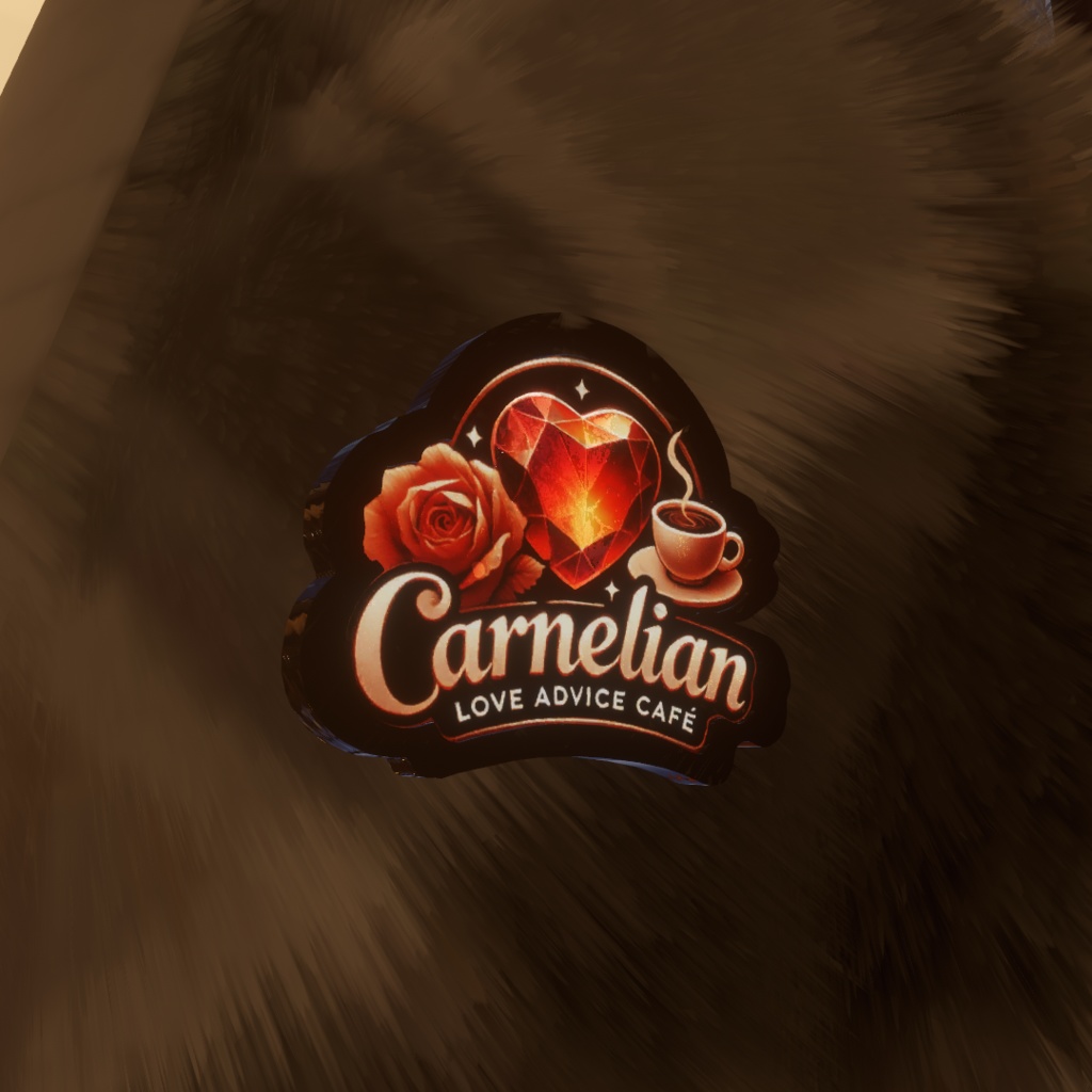 【営業1周年記念】VRCお砂糖相談カフェ「カーネリアン」ロゴバッジ