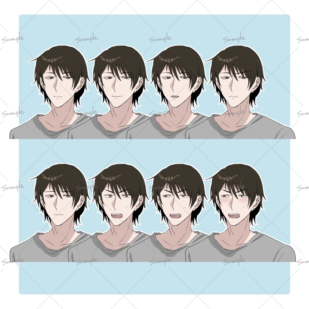 【立ち絵素材】ダルそうなお兄さん【全身・表情差分8種】