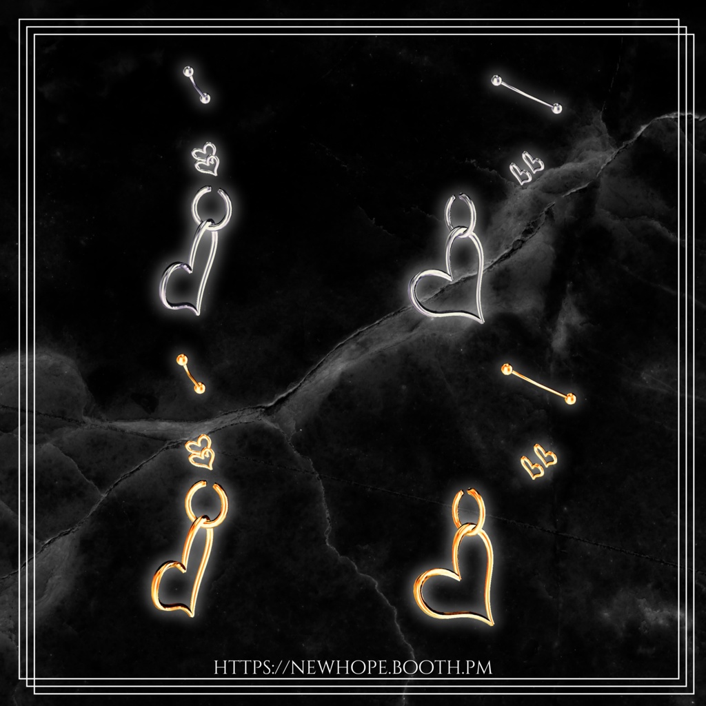 『6アバター対応』HEART EARRING SET #NEWHOPE