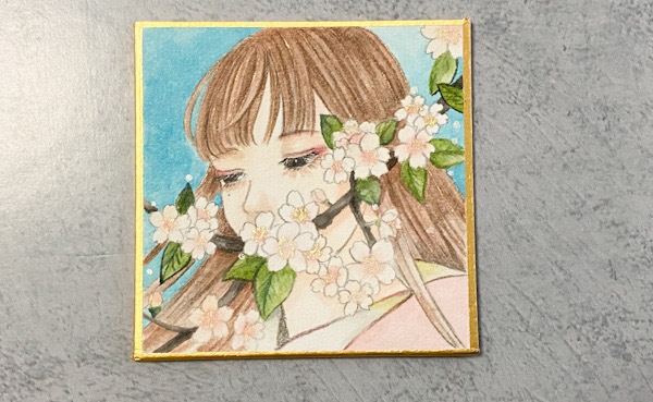 小さな春 桜 豆色紙原画 Araiyuka Booth