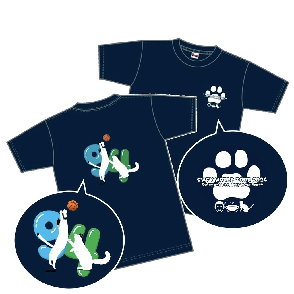 沢深ねこTシャツ