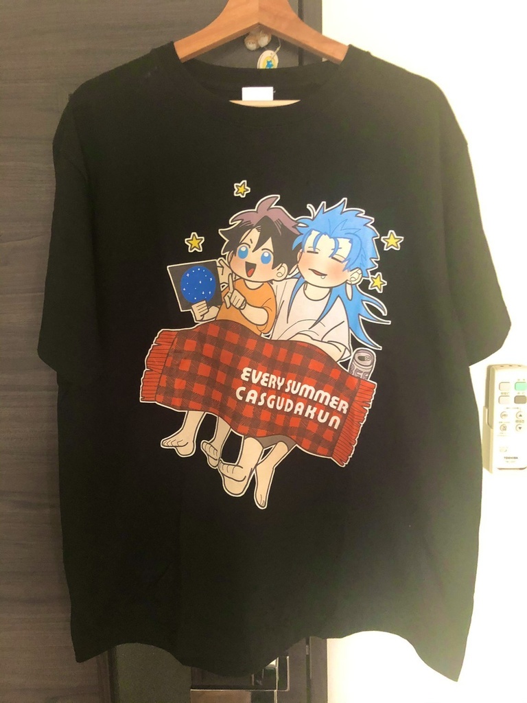 Tシャツ（黒）-夏のキャスぐだ♂グッズ