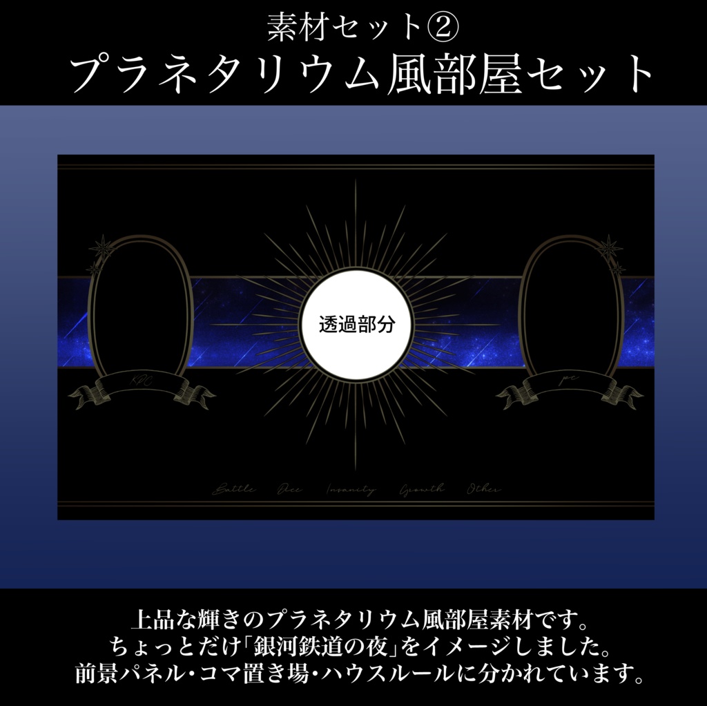 【CoC・TRPG素材】置くだけでパッと使える部屋パネル素材セット【ココフォリア用】