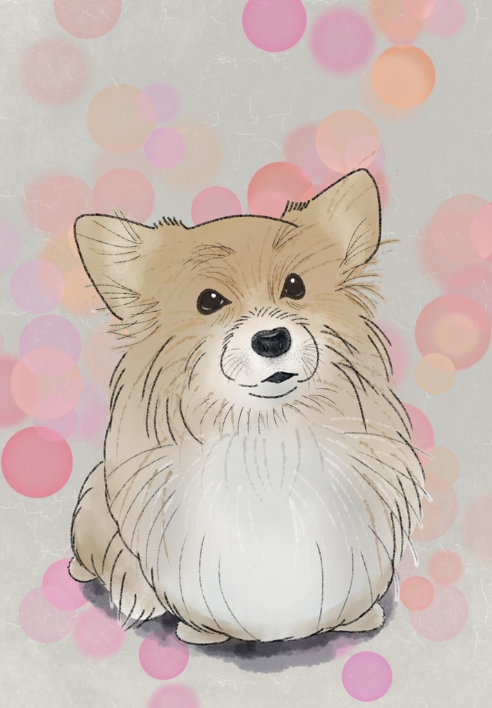 もふもふコーギーのイラスト｜やさしい雰囲気のデジタルアート