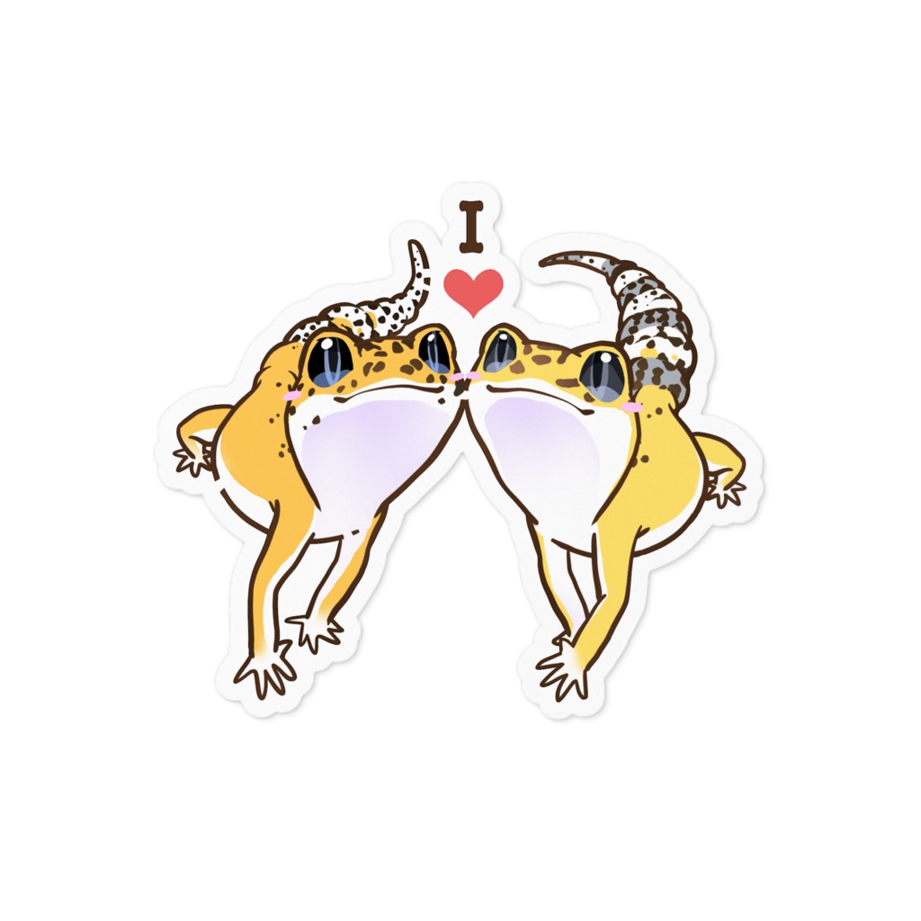 全2種【I♥️レオパ】ステッカー