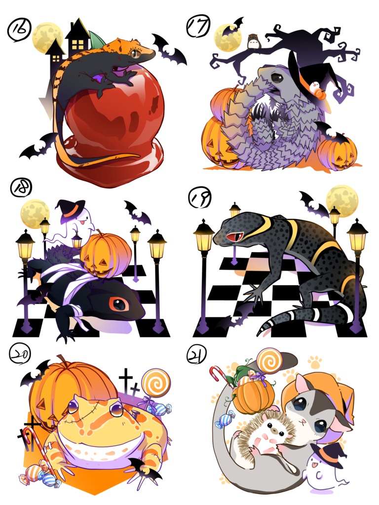 全21種【ハロウィンアクキー】🎃🦎🐍