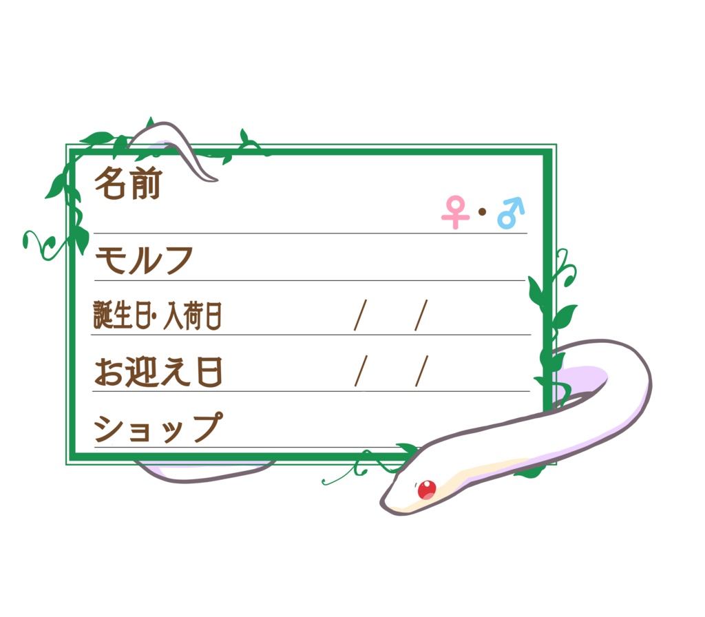 ダウンロード版【お名前ステッカー🐍】枠11種類セット コーン(ブリザード)