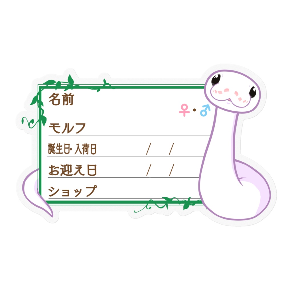 【🐍お名前ステッカー】枠11種類 ボールパイソン(スーパーファイア)