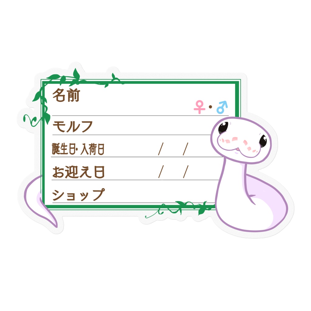 【🐍お名前ステッカー】枠11種類 ボールパイソン(スーパーファイアミニ)