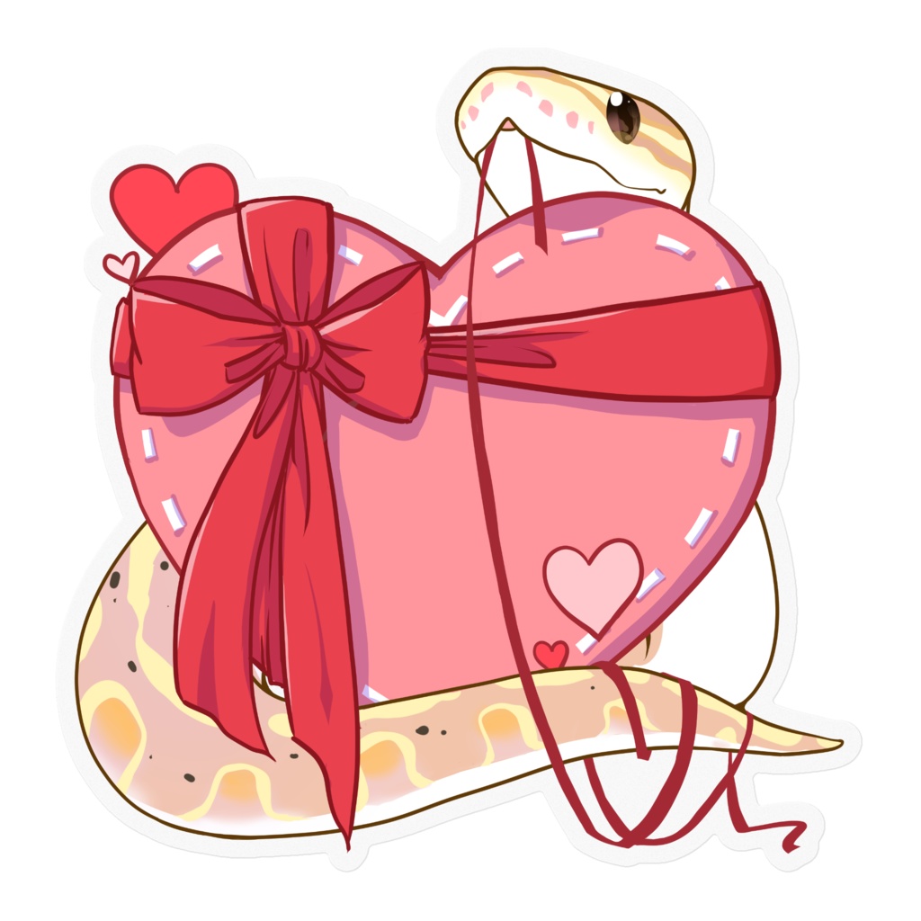 全9種【バレンタイン🍫ステッカー(クリア)】ボールパイソン