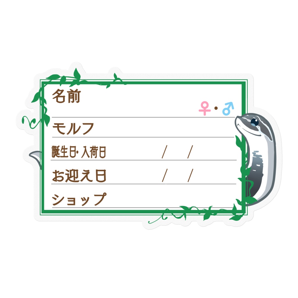 【🐍お名前ステッカー】枠11種類 シシバナ(アザンスーパーコンダ)
