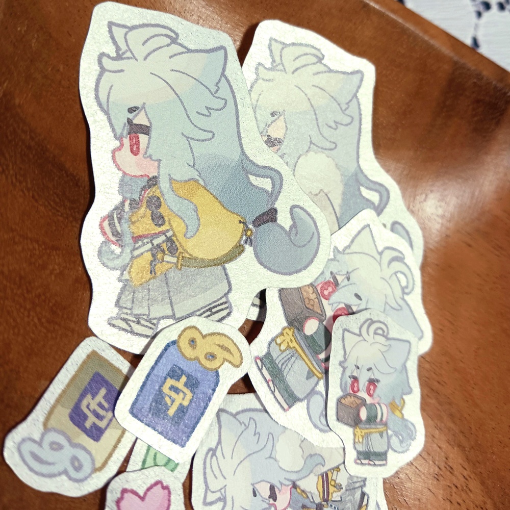 こぎつね銀ぴかシールセット(大・小2種類)